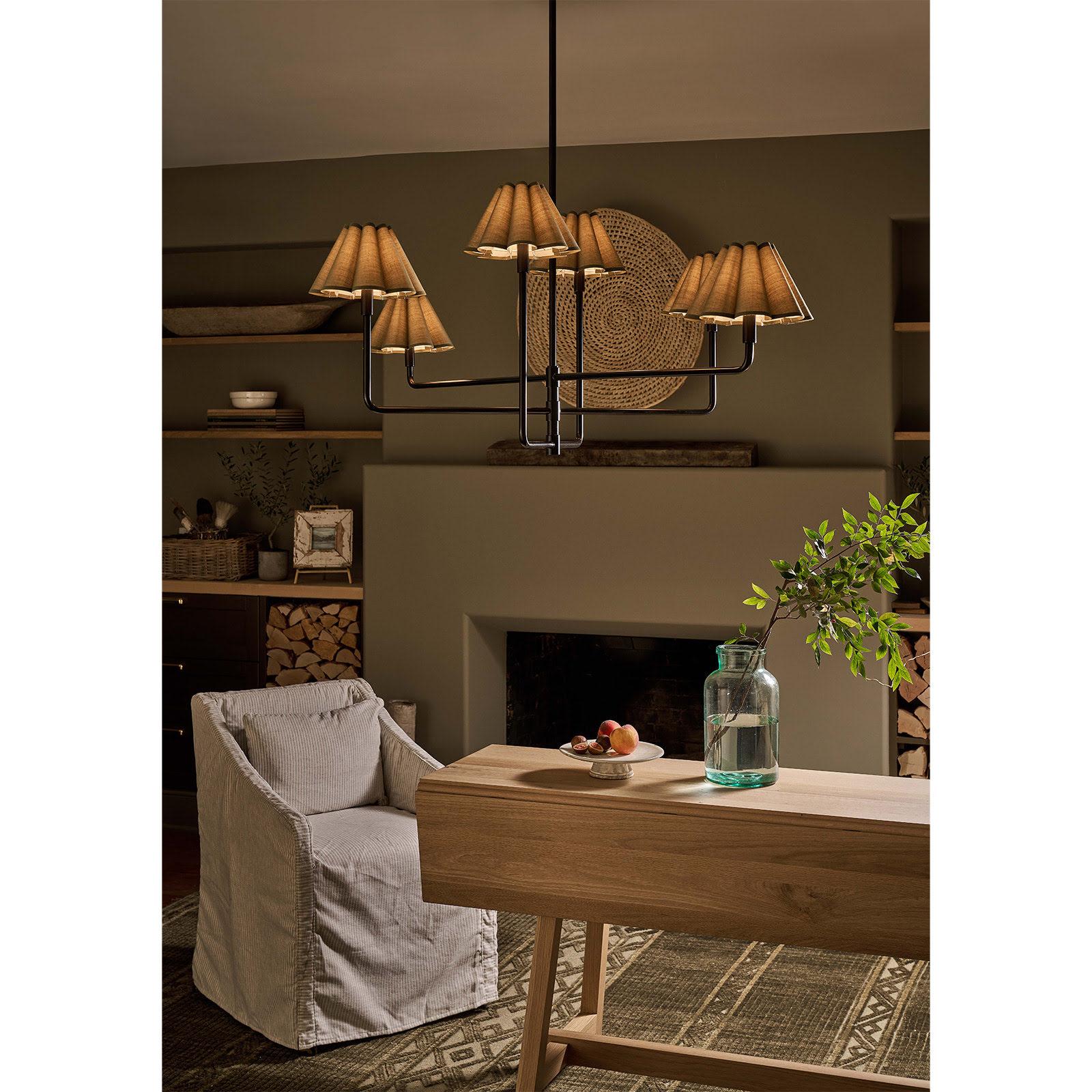 Polly Black Metal Chandelier with Green Shade | Regina Andrew Detroit